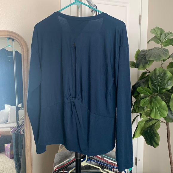 Athleta Tops - Athleta open tie-back long sleeve deep teal top